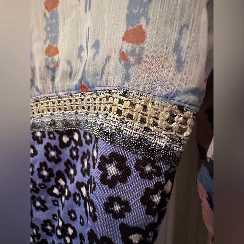 Free People Multicolor Patchwork style Blouse - Picture 10 of 11